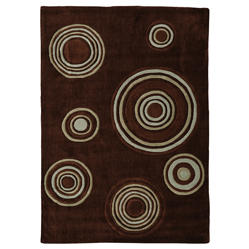 Laysan Home Transitional Hand Tufted Polyester 5'x7' Rug in Chocolate Brown