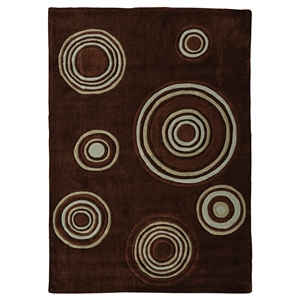 Laysan Home Transitional Hand Tufted Polyester 5'x7' Rug in Chocolate Brown