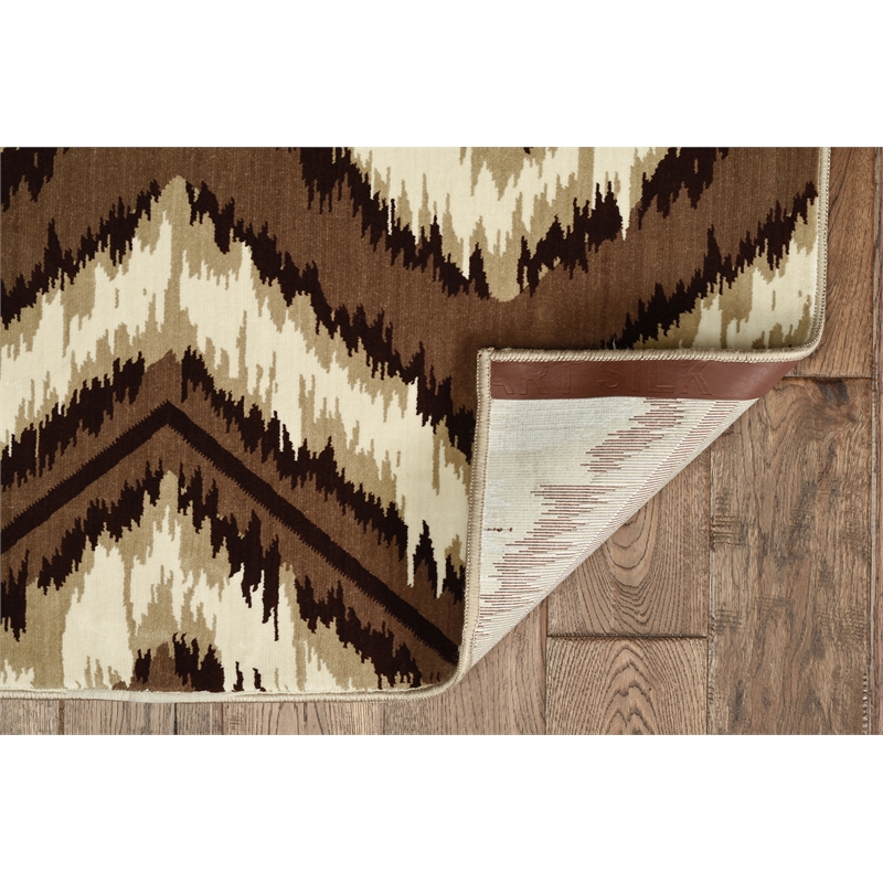 Laysan Home Transitional Silk Chevron Polyester 5'x7'6
