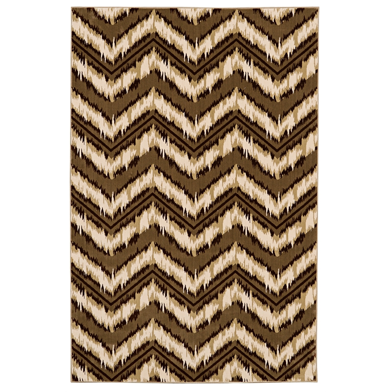Laysan Home Transitional Silk Chevron Polyester 5'x7'6