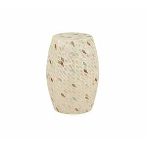 Laysan Home Transitional Drum Table in Ivory