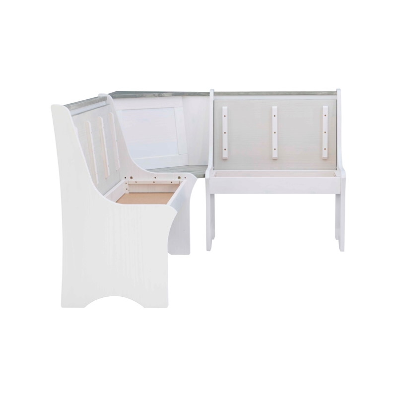 Laysan Home Wood Gray Dining Nook Corner Hidden Storage 66.88