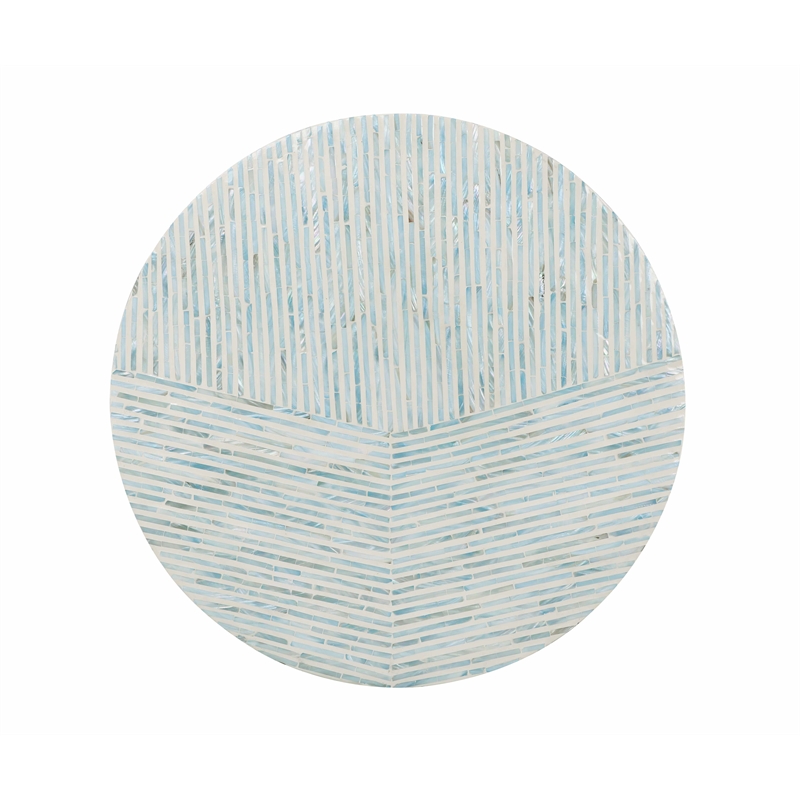 Laysan Home Capiz Blue Coffee Table Circular Mosaic 29.92