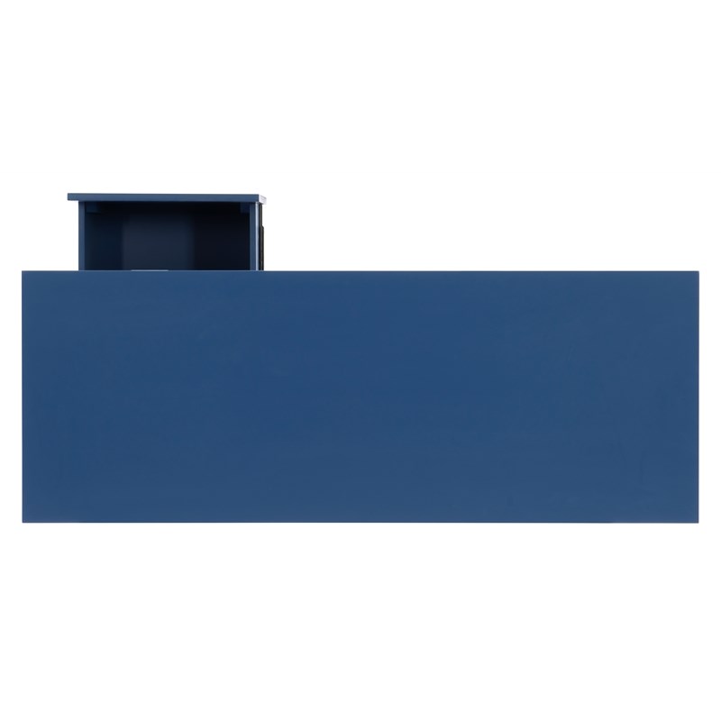 Laysan Home Wood Navy Blue Desk Rectangular Modern X-Frame Design 48