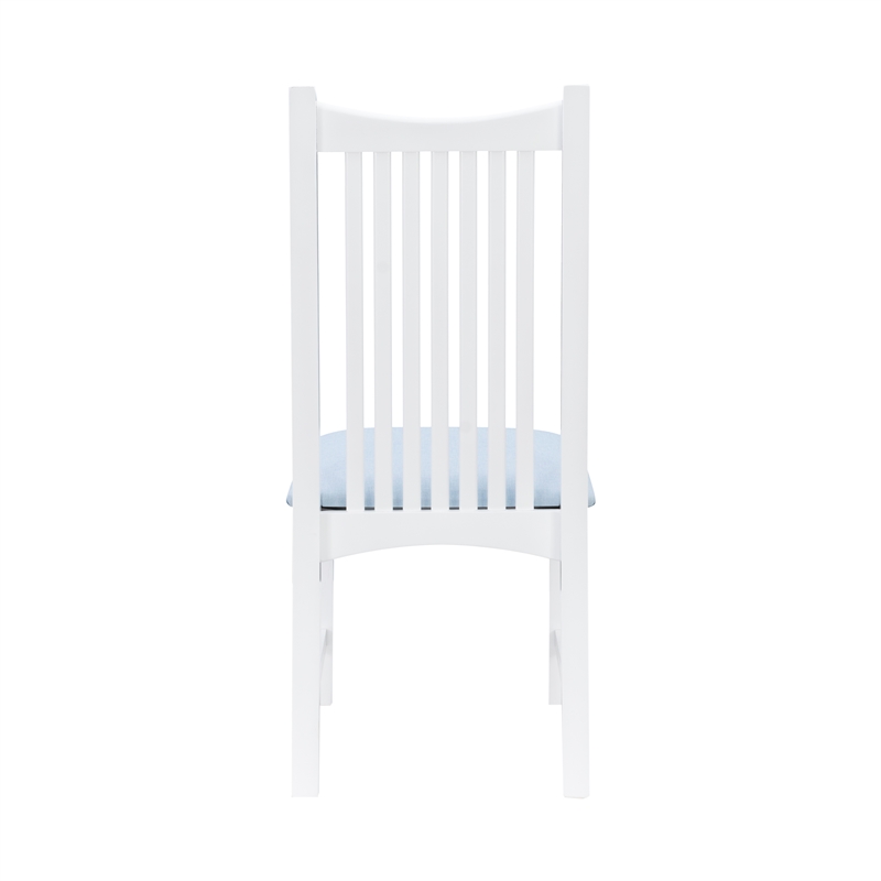 Laysan Home Solid Beech Wood Upholstered Set of Two Side Chairs in White