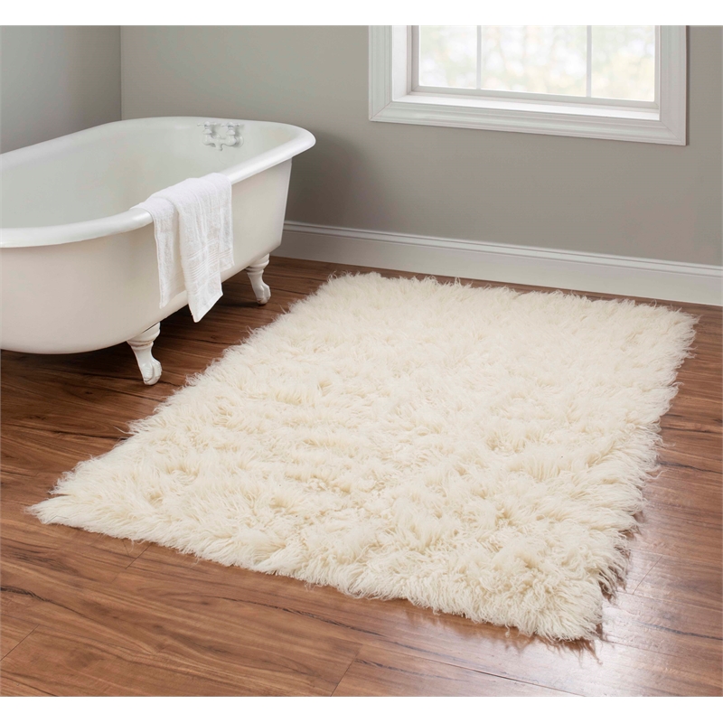 Laysan Home Transitional Flokati Hand Woven Wool 3'6
