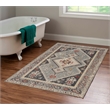 Laysan Home Traditional Machine Made Polyester 3'x5' Rug in Ivory and Blue