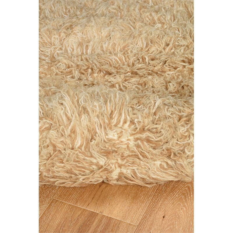 Laysan Home Transitional Flokati Hand Woven Wool 2'4