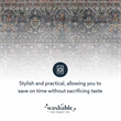 Laysan Home Transitional Washable Polyester 2'x3' Rug in Teal Blue and Ivory
