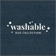 Laysan Home Transitional Washable Polyester 5'x7' Rug in Teal Blue and Ivory