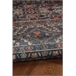Laysan Home Transitional Washable Polyester 5'x7' Rug in Teal Blue and Ivory