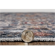 Laysan Home Transitional Washable Polyester 5'x7' Rug in Teal Blue and Ivory