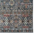 Laysan Home Transitional Washable Polyester 5'x7' Rug in Teal Blue and Ivory