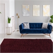 Laysan Home Transitional Flokati Hand Woven 8'x10' Rectangle Rug in Burgundy