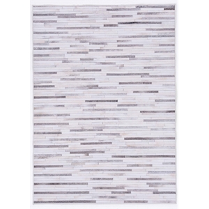 Laysan Home Transitional Woven Polyester 6'7&quotx9'7&quot Rectangle Rug in Gray/Ivory