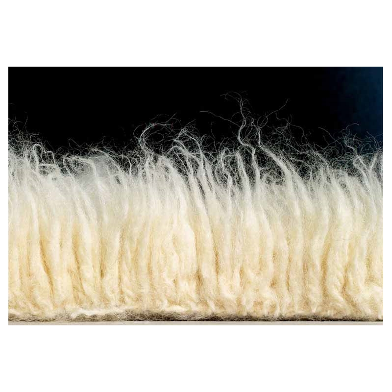 Laysan Home Transitional Flokati Hand Woven Wool 5'x8' Rectangle Rug in Natural