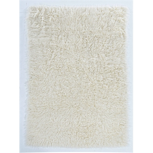 Laysan Home Transitional Flokati Hand Woven Wool 5'x8' Rectangle Rug in Natural