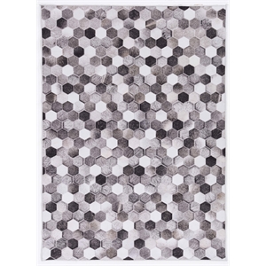 Laysan Home Transitional Montez Woven Polyester 6'7&quotx9'7&quot Rug in Gray and Ivory