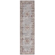 Laysan Home Transitional Washable Polyester 2'x8' Rectangle Rug in Blue / Ivory