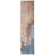 Laysan Home Transitional Washable Polyester 2'x8' Rectangle Rug in Beige / Blue