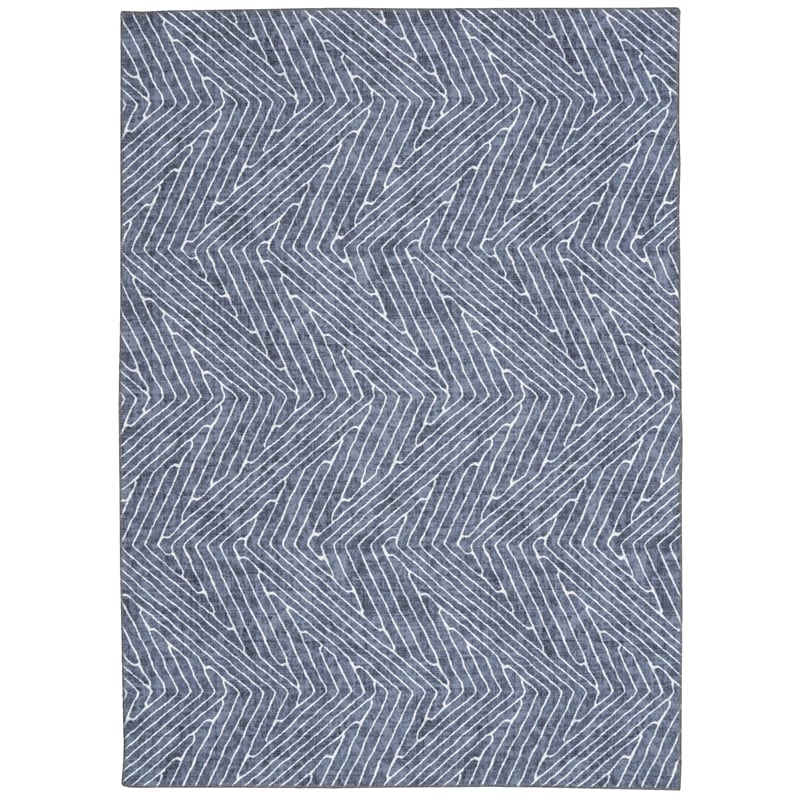 Laysan Home Transitional Washable Polyester 2'x3' Rectangle Rug in Gray / Ivory