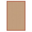 Laysan Home Transitional Machine Tufted Wool 4'x6' Rug in Sisal and Burnt Orange