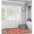 Laysan Home Transitional Washable Polyester 3'x5' Rectangle Rug in Red and Ivory