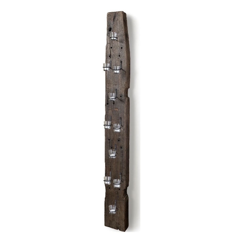 Laysan Home Reclaimed Wood Dark Brown Wall Candle Holder Rectangular 66