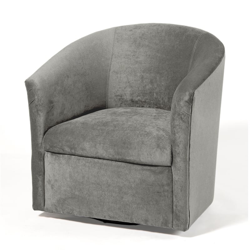 Comfort Pointe Elizabeth Ash Gray Microfiber Swivel Accent Chair