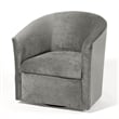 Comfort Pointe Elizabeth Ash Gray Microfiber Swivel Accent Chair