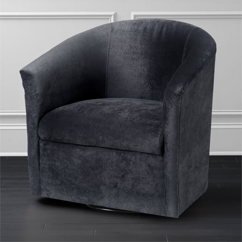 Comfort Pointe Elizabeth Charcoal Gray Microfiber Swivel Accent Chair