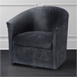 Comfort Pointe Elizabeth Charcoal Gray Microfiber Swivel Accent Chair