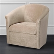 Comfort Pointe Elizabeth Beige Sand Microfiber Swivel Accent Chair