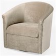 Comfort Pointe Elizabeth Beige Sand Microfiber Swivel Accent Chair