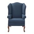 Comfort Pointe Crawford Blue Fabric Traditional Wing Back Accent Chair