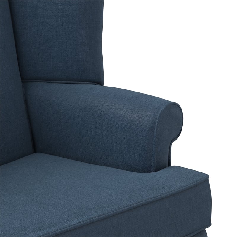 Comfort Pointe Crawford Blue Fabric Traditional Wing Back Accent Chair