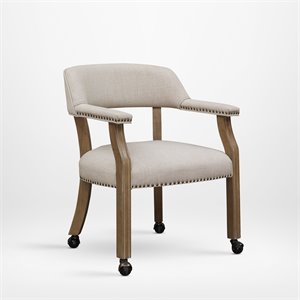 Comfort Pointe Millstone Beige Sand Fabric Upholstered Caster Game Chair