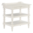 Comfort Pointe Averly Antique White Wood Turned Leg Storage Nightstand