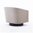 Comfort Pointe Geneva Beige Oatmeal Fabric Wooden Base Swivel Chair