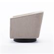 Comfort Pointe Geneva Beige Oatmeal Fabric Wooden Base Swivel Chair