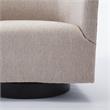 Comfort Pointe Geneva Beige Oatmeal Fabric Wooden Base Swivel Chair