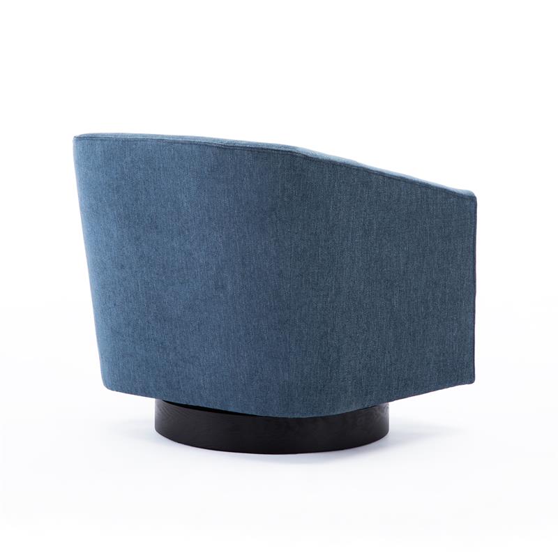 Comfort Pointe Geneva Cadet Blue Fabric Wood Base Swivel Accent Chair