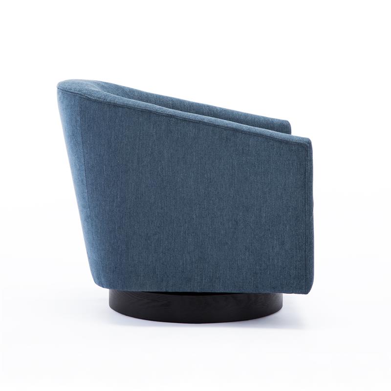 Comfort Pointe Geneva Cadet Blue Fabric Wood Base Swivel Accent Chair