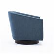 Comfort Pointe Geneva Cadet Blue Fabric Wood Base Swivel Accent Chair