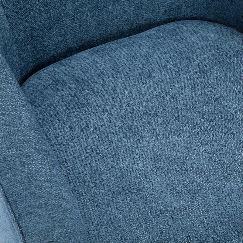 Comfort Pointe Geneva Cadet Blue Fabric Wood Base Swivel Accent Chair