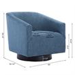 Comfort Pointe Geneva Cadet Blue Fabric Wood Base Swivel Accent Chair