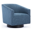 Comfort Pointe Geneva Cadet Blue Fabric Wood Base Swivel Accent Chair