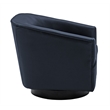 Comfort Pointe Gaven Midnight Blue Faux Leather Wood Base Swivel Accent Chair