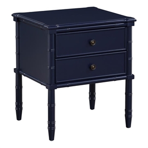 Comfort Pointe Ellison Midnight Blue Wood 2-Drawer Coastal Style Nightstand