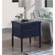 Comfort Pointe Ellison Midnight Blue Wood 2-Drawer Coastal Style Nightstand